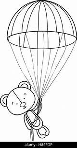 Vector Illustration Parachute Teddy Bear Character Icon Alamy Stock sketch template