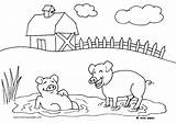Farm Coloring Pages Animals Pigs Activities Crafts Oink Farmer Diy sketch template