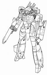 Robotech Valkyrie Macross Vf Robot Anime 1s Battloid Block sketch template