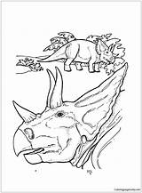 Triceratops Coloring Pages Dinosaur Brachiosaurus Head Kids Printable Hellokids Color Colouring Badges Dinosaurs sketch template