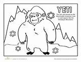 Yeti Coloring Worksheets Pages Mindset Growth Creatures Mythical Worksheet Activities Nepal Tibet Library Choose Board Gif Grade Kids sketch template