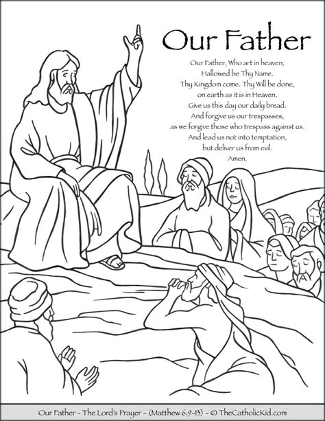 father prayer coloring page thecatholickidcom