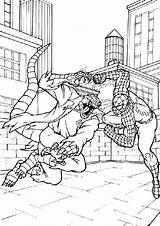 Spiderman Lizard Coloring Vs Pages Marvel Printable Drawing Comic Kids sketch template