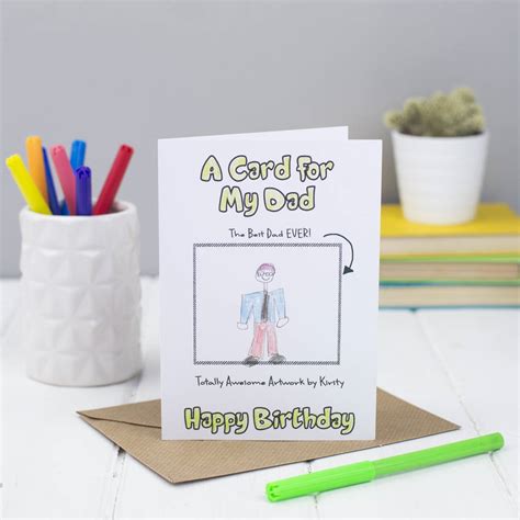 personalised colour  happy birthday dad card    mum