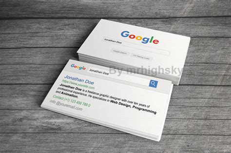 google search style business card  mrhighsky  deviantart