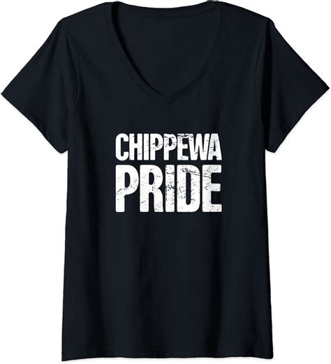Womens Pride Native American Ojibwe Pride Chippewa V Neck