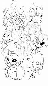 Undertale Coloring Characters Pages Sketch Template sketch template