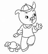 Pigs Coloring Little Pages Three Cute Printable Momjunction Cartoon Template Houses Comments sketch template