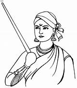 Rani Jhansi Bai Ki Lakshmi Freedom Fighters Lakshmibai Holkar Ahilyabai 4to40 Queens Popular sketch template