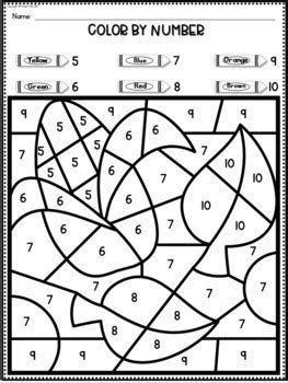 fall coloring pages color  number numbers   recognition