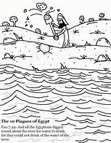 Plagues Egypt Coloring Pages Plague Ten Printable Blood Water River Colouring Clipart Sheet First 1st Bible Kids Sheets Color Turned sketch template