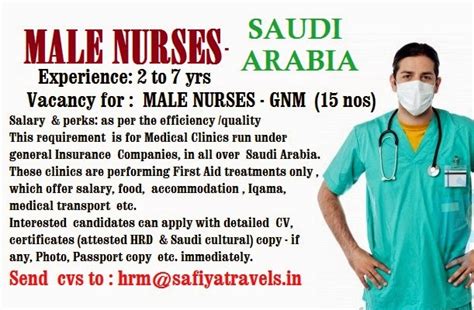 Male Nurses To Saudi Arabia