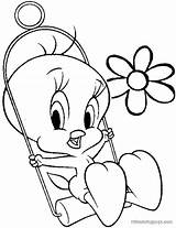 Coloring Tweety Pages Sylvester Bird Easter Printable Popular sketch template