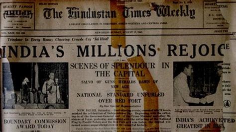 what the newspaper said about india s independence back in 1947