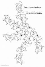 Icosahedron Great Paper Model Nets Pdf Origami Make Shape Ball Print  Choose Board Korthalsaltes sketch template