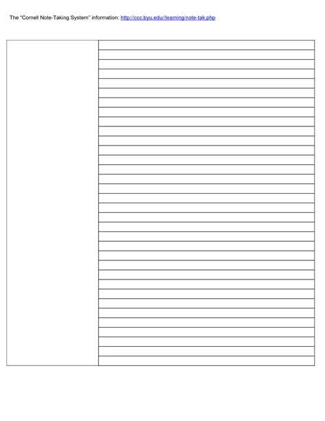 cornell note  template word  research paper pertaining