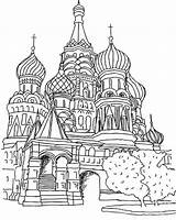 Coloring Cathedral Moscow Pages St Basils Saint Basil Coloringpagesfortoddlers Russia Colouring Students Top Disimpan Dari sketch template