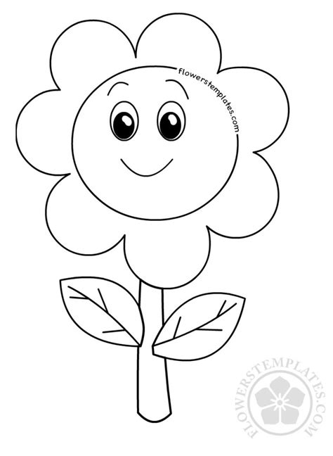 happy face flower coloring pages  kids flowers templates