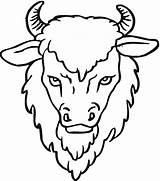 Buffalo Coloring Pages Bison Horns Wildlife Animals sketch template