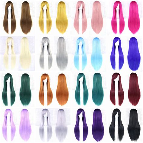 color long straight hair cosplay wig fashion style high temperature