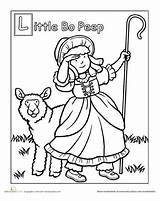 Bo Peep Little Coloring Nursery Rhyme Preschool Pages Crafts Worksheets Rhymes Activities Choose Board sketch template