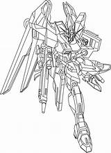 Gundam Freedom Drawing Lineart Getdrawings sketch template