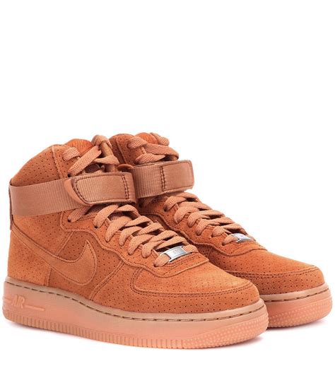 nike air force  suede high top sneakers  brown lyst