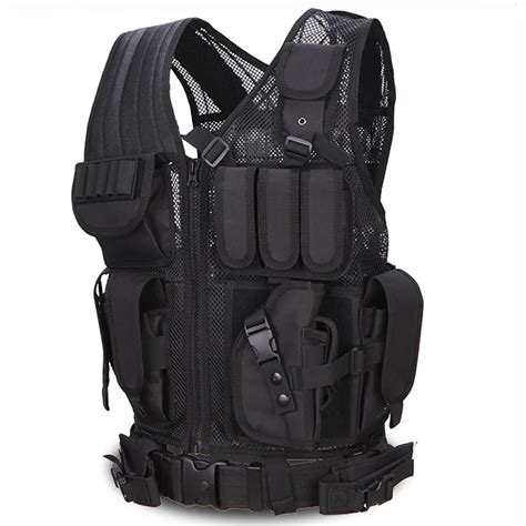 hunting tactical black police vest military army body armor swat combat