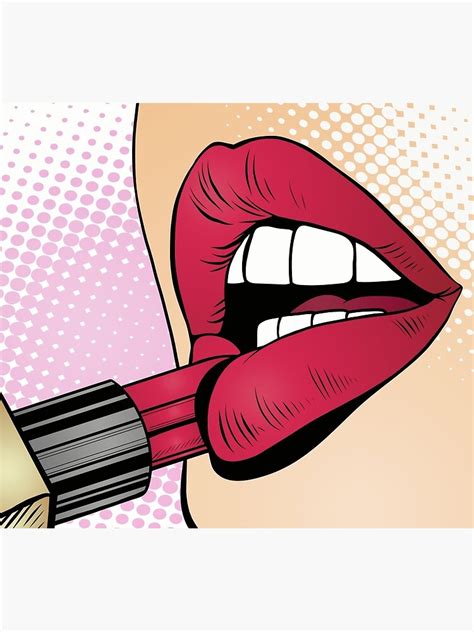 Cartoon Lipstick Lip Canvas Print By Aprilandtara Redbubble