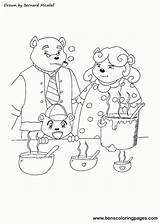 Bears Goldilocks Colouring Loudlyeccentric sketch template