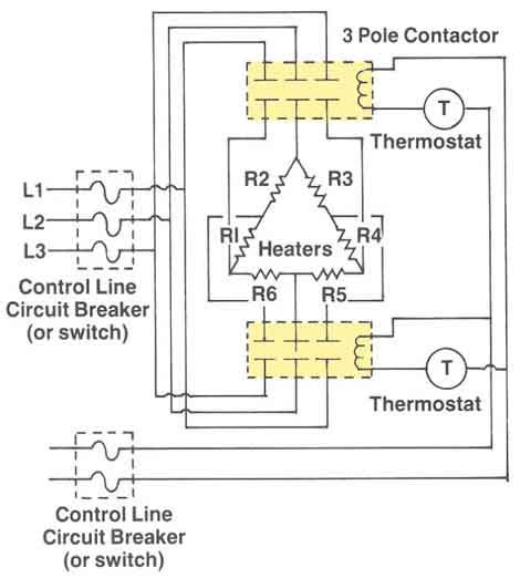 delta  phase heater wiring diagram