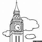 Ben Big Coloring Clock London Pages Tower England Drawing Clipart Clip Famous Outline Landmarks Places Color Thecolor Colouring Other Log sketch template
