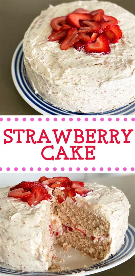 strawberry cake fresh from the