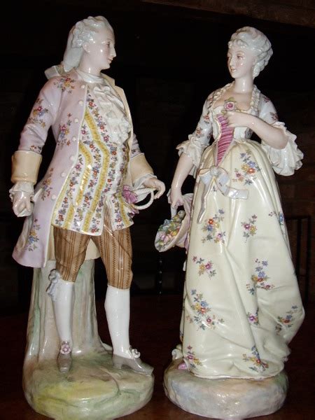 antique quality pair of continental porcelain figurines circa 1860 80