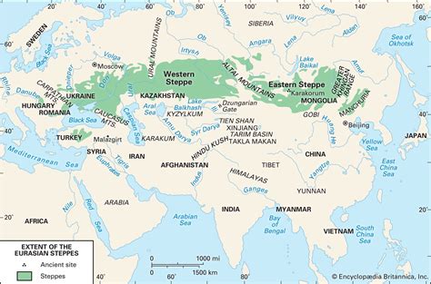 steppe map biome eurasia peoples animals britannica