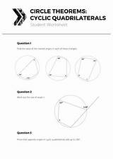 Cyclic Theorems Quadrilaterals sketch template