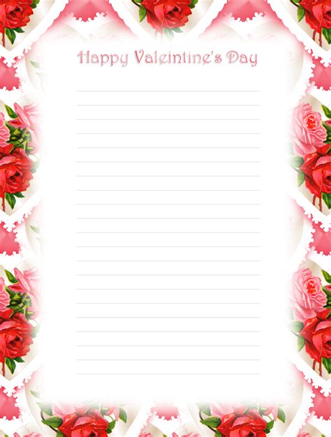 valentines day writing paper printable  printable valentines day