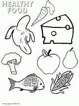 Coloring Healthy Food Pages Printable Foods Picnic Sheets Unhealthy Protein Health Children Colouring Print Preschool Group Template Kids Color Eating sketch template