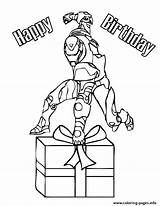 Coloring Birthday Pages Man Iron Present Printable Print Online sketch template