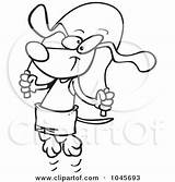Skipping Rope Cartoon Dog Outline Illustration Royalty Rf Clip Toonaday Clipart Guy sketch template