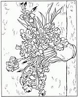 Gogh Kleurplaten Kleurplaat Irissen Malvorlage Pintor Coloringhome Flower Irises Starry Adulti Clases Bambino Sternennacht Pinturas Sunflowers Kleurplaatjes Malvorlagen Art65 Develop sketch template