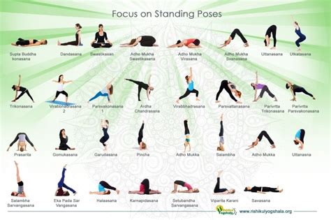 standing yoga poses chart yoga poses