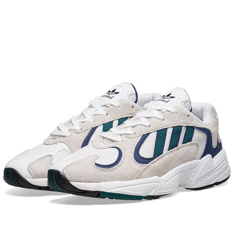adidas yung  white noble green blue