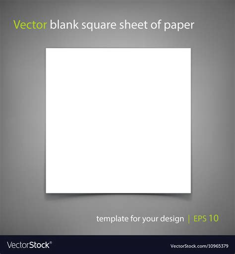 blank square sheet paper template royalty  vector image