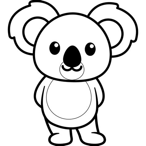 cartoon koala coloring page  printable coloring pages