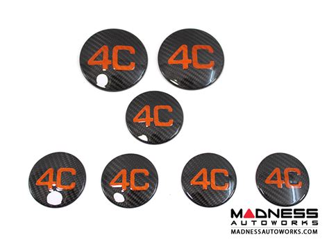 alfa romeo  carbon fiber badge cover kit  logo  orange