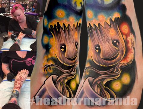baby groot tattoo  heather maranda guardians   galaxy marvel