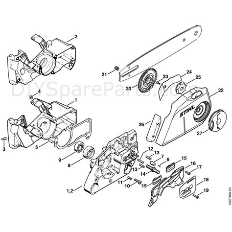 stihl  chainsaw  parts diagram quick chain tensioner