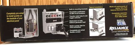 reliance emergency power transfer switch kit brk  portable generator  ebay