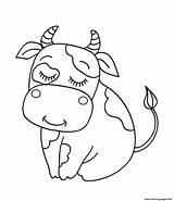 Cow Coloring Pages Cute Printable Baby Kids Cutie Animal Drawing Moo Cows Para Print Brown Getdrawings Sheets Color sketch template